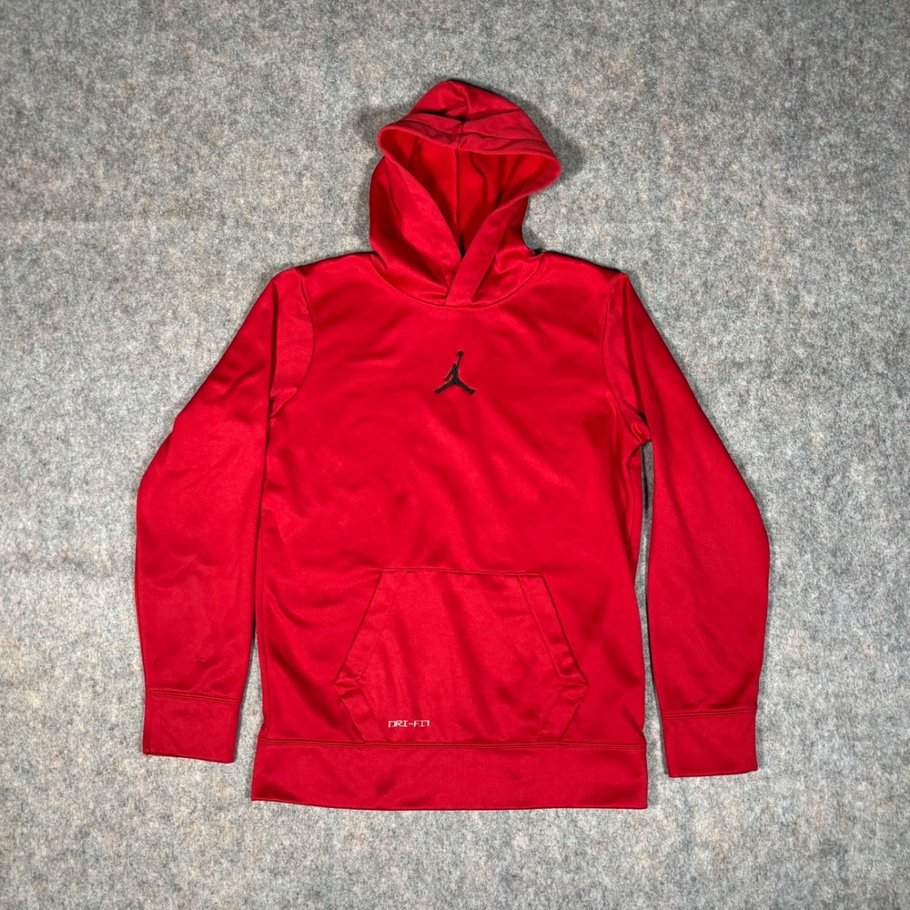 Jordan Dri-FIT Hoodie Boys XL Red Pullover Jumpman Sweatshirt Nike Air Center